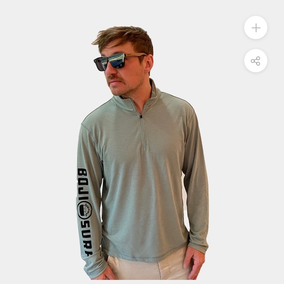 NWT Boji Surf Zip Pullover Sweater Sage Green - Picture 2 of 2